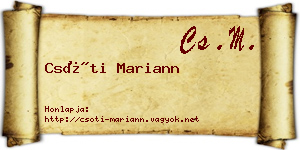 Csóti Mariann névjegykártya