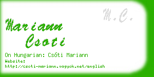 mariann csoti business card
