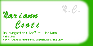 mariann csoti business card